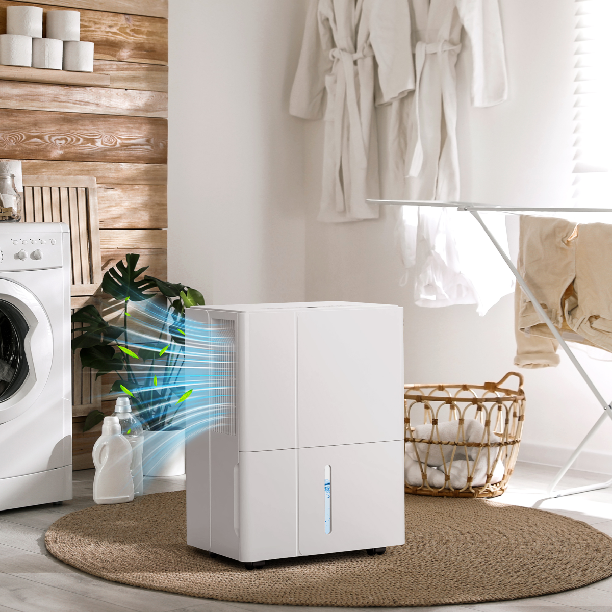 HOMCOM 30L Dehumidifier with Washable Filter & Auto Defrost – Damp Control for Large Rooms & Laundry