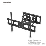 LEADZM TMDS-101 Double Pendulum TV Wall Mount for 32-70 Inch TVs with Tilt – 50kg Capacity, Black