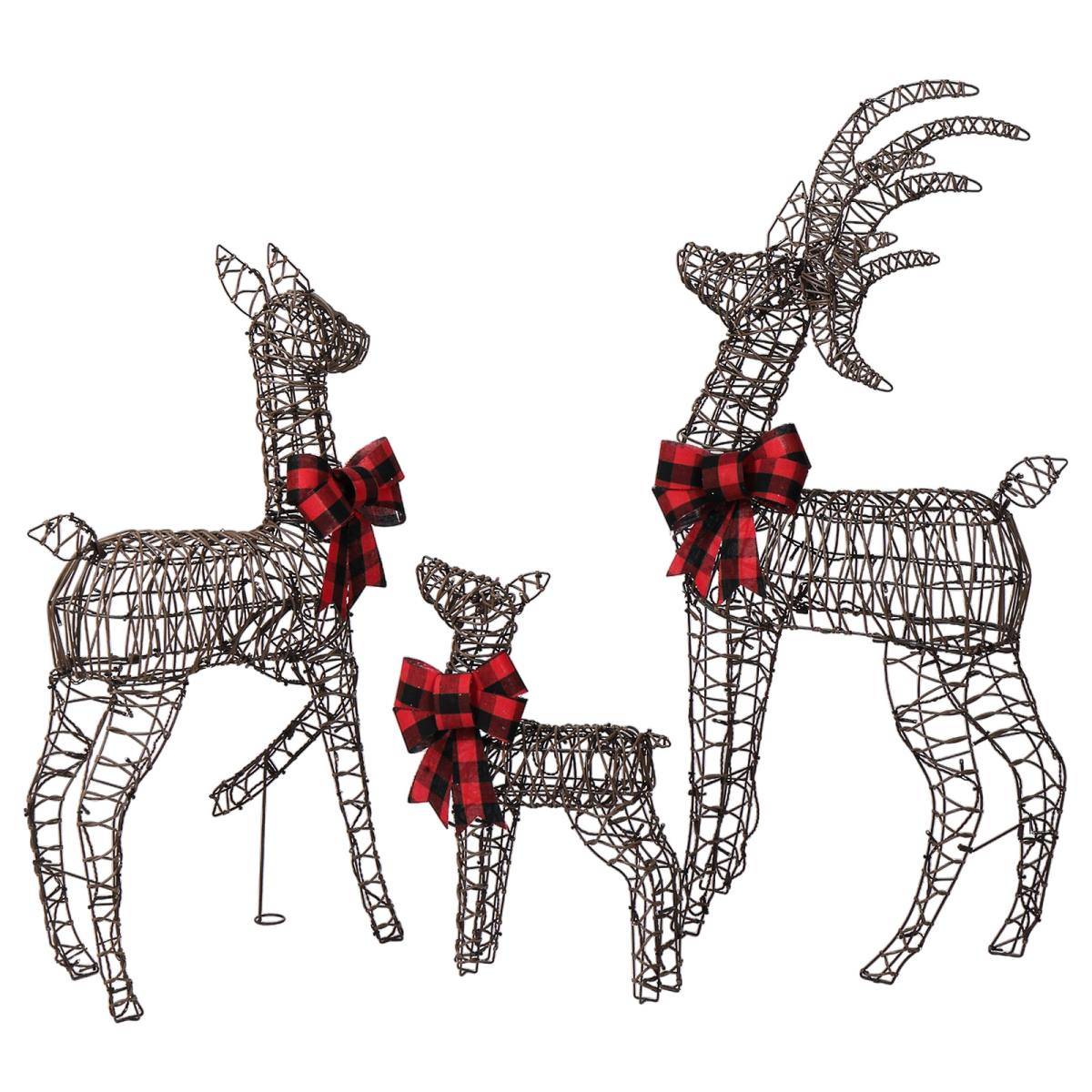 3-Piece Lighted Christmas Reindeer Family Set with 210 Warm White LEDs – Indoor and Outdoor Decoration