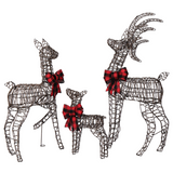 3-Piece Lighted Christmas Reindeer Family Set with 210 Warm White LEDs – Indoor and Outdoor Decoration