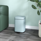 HOMCOM 12L Kitchen Pedal Bin with Soft-Close Lid – Fingerprint-Proof Metal Rubbish Bin, Light Green