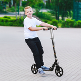 HOMCOM Foldable Kids Kick Scooter with Adjustable Height, Rear Brake and 8-Inch Wheels