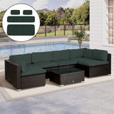 Outsunny Replacement Cover Set for Garden Rattan Sofa – 14-Piece Polyester Cushion Covers, No Cushions, Grey