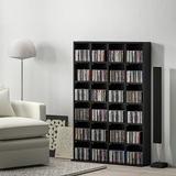 HOMCOM DVD & CD Media Storage Rack, 89 x 130.5cm – Holds 480 CDs or 312 DVDs, Living Room Shelf, Black