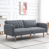 HOMCOM Two Seater Sofa Bed with Adjustable Backrest – Compact Padded Guest Bed for Living Rooms
