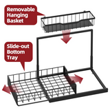 VINSANI Metal Under Sink Storage Organiser with Non-Slip Suction Feet – Cupboard Space Saver