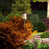 Outsunny 1.3m Solar LED Outdoor Street Light, IP44 Waterproof – Garden Pathway Lamp, Cool White, Black