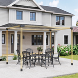 Outsunny Metal Pergola Kit with 3-Way Corner Brackets & Post Base for 92mm Lumber – Black