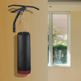 HOMCOM Wall Mounted Punch Bag Bracket with Pull Up Bar & Swivel Chain, 130kg – Steel Boxing Hanger, Black