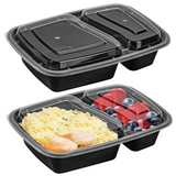 Vinsani 20 Pack Meal Prep Containers, 2 Compartments, 30oz with Airtight Lids – Microwave & Freezer Safe