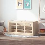 Wooden Hamster Cage with Exercise Run & Lockable Door – Small Animal Hutch for Rats, Mice, Guinea Pigs