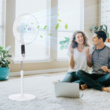HOMCOM 54" Height-Adjustable Pedestal Fan with 85° Oscillation, LED Panel & 7.5-Hour Timer
