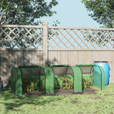 Outsunny Tunnel Greenhouse with Steel Frame, Plastic Cover & Zipped Roll-Up Doors – Garden Grow House
