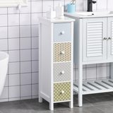 HOMCOM 4-Drawer Storage Cabinet with Patterned Drawers & Anti-Tipping Straps – Slim Tallboy for Bedroom