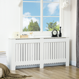 HOMCOM Slatted Radiator Cover with Top Shelf & Anti-Toppling System – Painted MDF Cabinet, 172cm