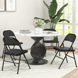 HOMCOM Set of 4 Padded Folding Chairs with Cushioned Seats & Steel Frame – Space-Saving Seating, Black