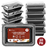 VINSANI 20-Pack Single Compartment Meal Prep Containers with Lids – Airtight Stackable Lunch Boxes