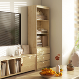 HOMCOM 180cm Tall Bookshelf Storage Unit with 3 Drawers and 3 Open Shelves – Oak Effect