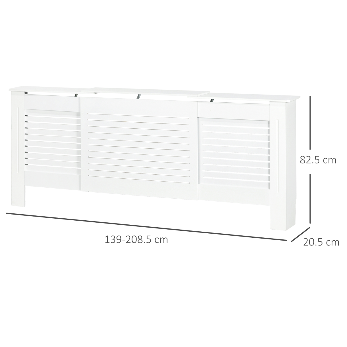 Slatted MDF Radiator Cover Cabinet with Display Top – Hide Radiators & Pipes in Living Rooms and Hallways