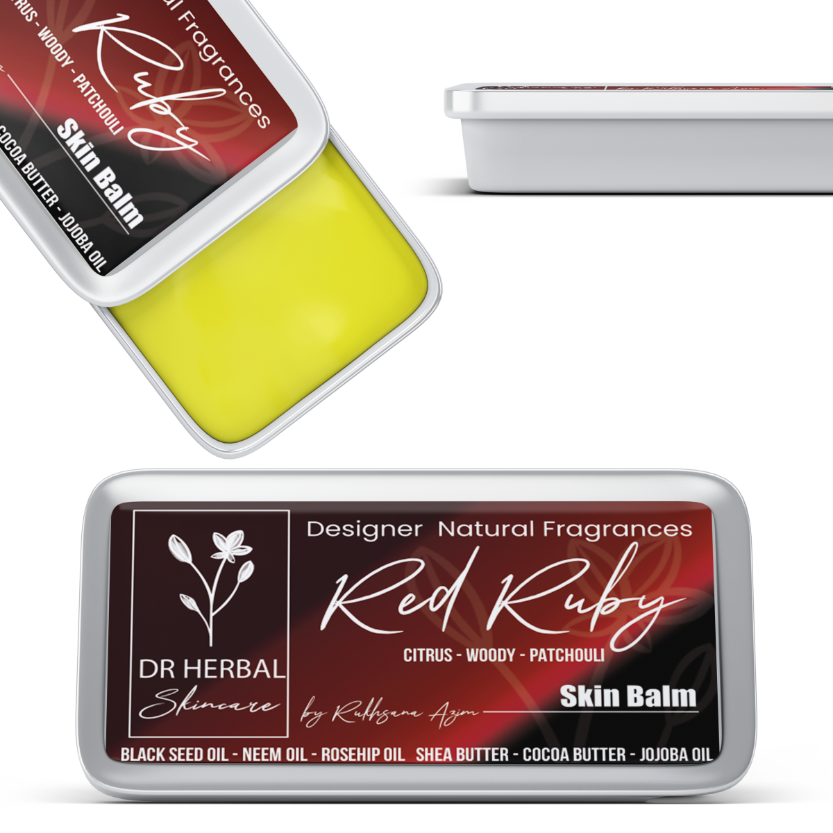 Dr Herbal Solid Fragrance Balm Red Ruby 20g – Floral, Fresh & Citrus Solid Fragrance for Women