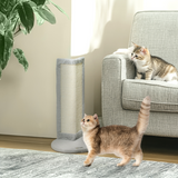 PawHut 56cm Corner Cat Scratching Post with Sisal Scratching Pad & Plush Covering – Space-Saving Scratcher, Grey