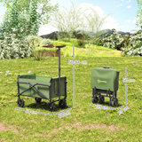 Folding Hand Truck with 41L Cargo Bag, 60kg Capacity & Telescoping Handle – Garden Cart Trolley, Green