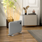 HOMCOM 1200W Quiet Electric Convector Heater with LED Display – Freestanding or Wall-Mountable, Grey