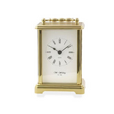 Widdop Classic Brass Coloured Quartz Carriage Clock with White Dial – Traditional Mantel Clock