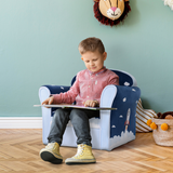 HOMCOM Kids Mini Sofa Armchair with Solid Wood Frame – Rocket Design Toddler Seat, 18 Months+