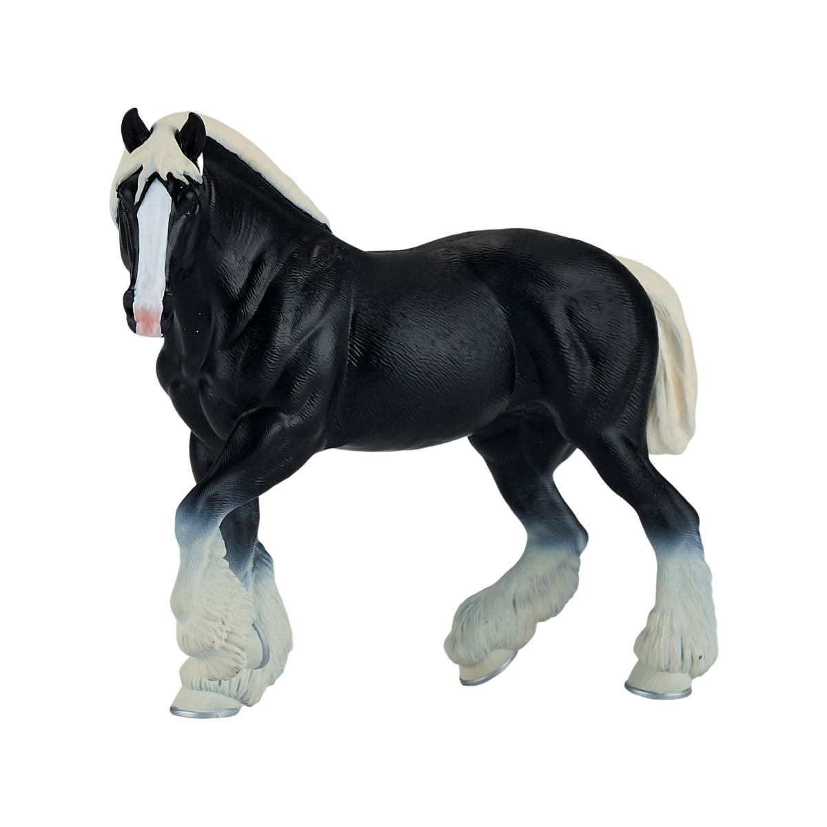 Mojo Fun Clydesdale Horse Toy Figure, Black – Hand-Painted Realistic Farm Animal Model