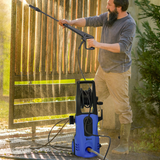 DURHAND 1800W Portable Pressure Washer, 150 Bar Max with Snow Foam Bottle & 6m Hose – Blue