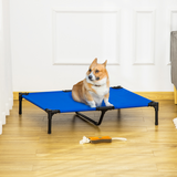 PAWHUT Elevated Pet Bed with Metal Frame – Foldable Cooling Cot for Dogs and Cats, Indoor and Outdoor