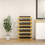 HOMCOM Freestanding Wooden Wine Rack for 42 Bottles – Pine Kitchen & Dining Storage, Natural