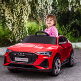 HOMCOM Audi E-tron 12V Kids Electric Ride-On Car with Remote Control, Lights & Music – Licensed Toy Car, Red