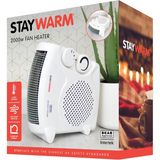 StayWarm 2000W Upright / Flatbed Fan Heater with Variable Thermostat, Cool Blow & Frost Watch – Portable Heater