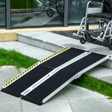 HOMCOM Folding Aluminium Wheelchair Ramp 152 x 73cm with Anti-Slip Surface – 272kg Capacity Mobility Ramp