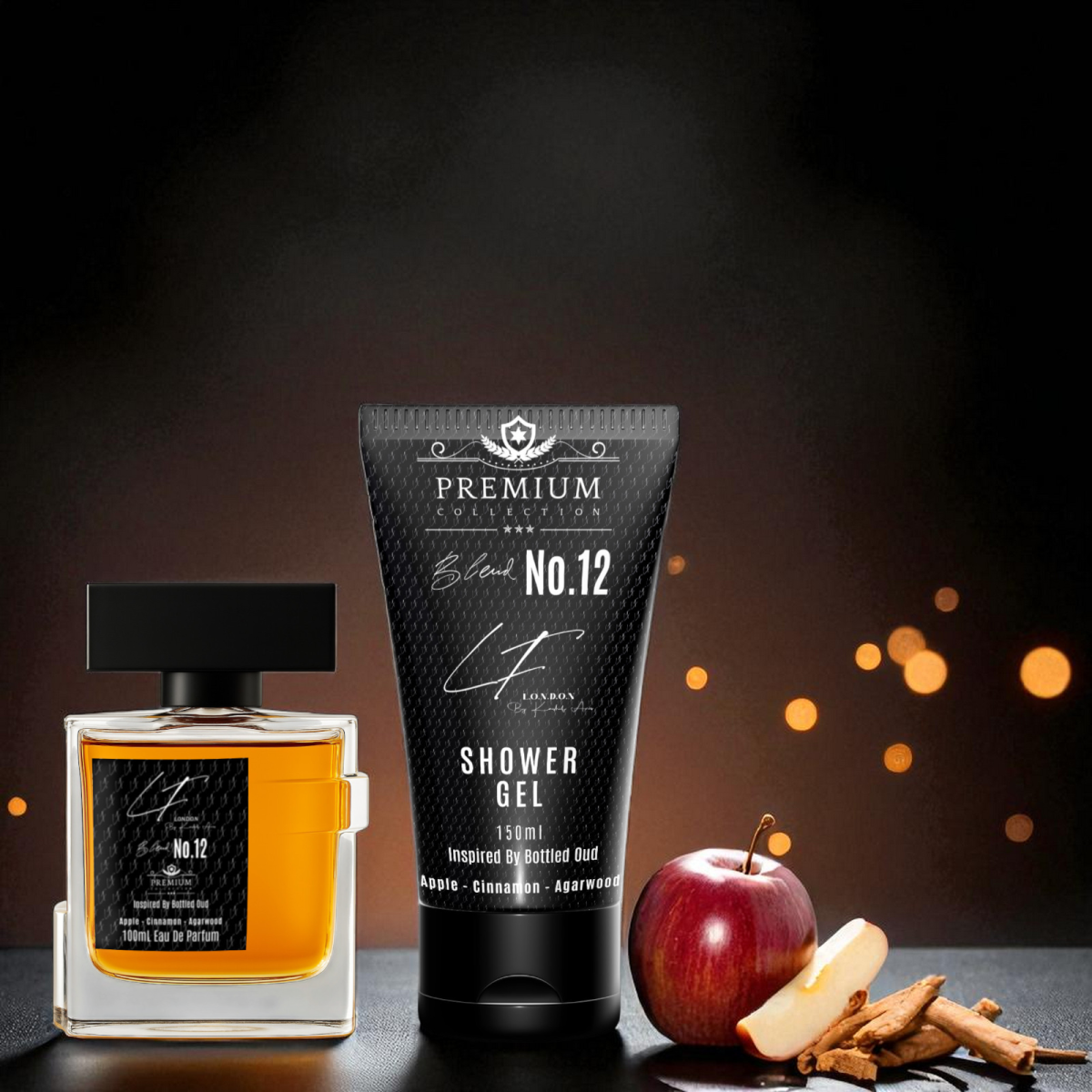 Livfragrance Woody Apple Blend No.12 Gift Set – 100ml Oil-Based Eau de Parfum & 150ml Shower Gel