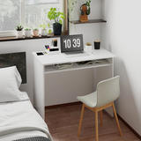 HOMCOM High Gloss Computer Desk with Built-In Storage & Spacious Top – Home Study Workstation, White
