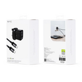 WYEFLUX 25W Single USB-C GaN III Charger with USB-C to USB-C Cable – Fast Charging Kit, Black/White