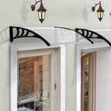 Outsunny Clear Polycarbonate Curved Awning with Black Bracket, 120cm – Door & Window Canopy, UV Protection