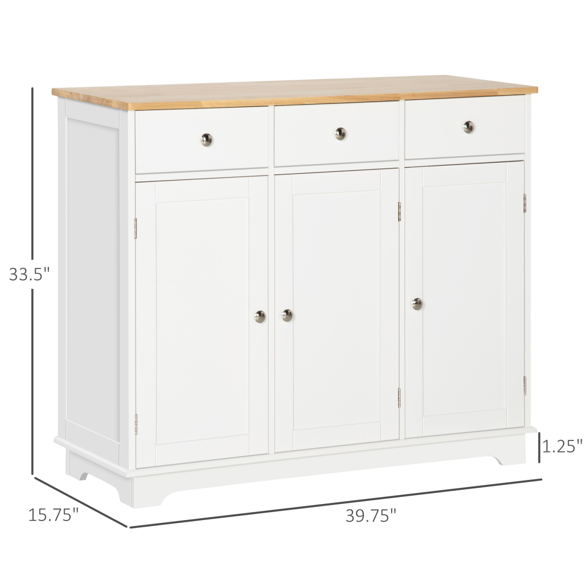 Kitchen Storage Cabinet with 3 Cupboards & 3 Drawers – Large Capacity Dining Room Sideboard