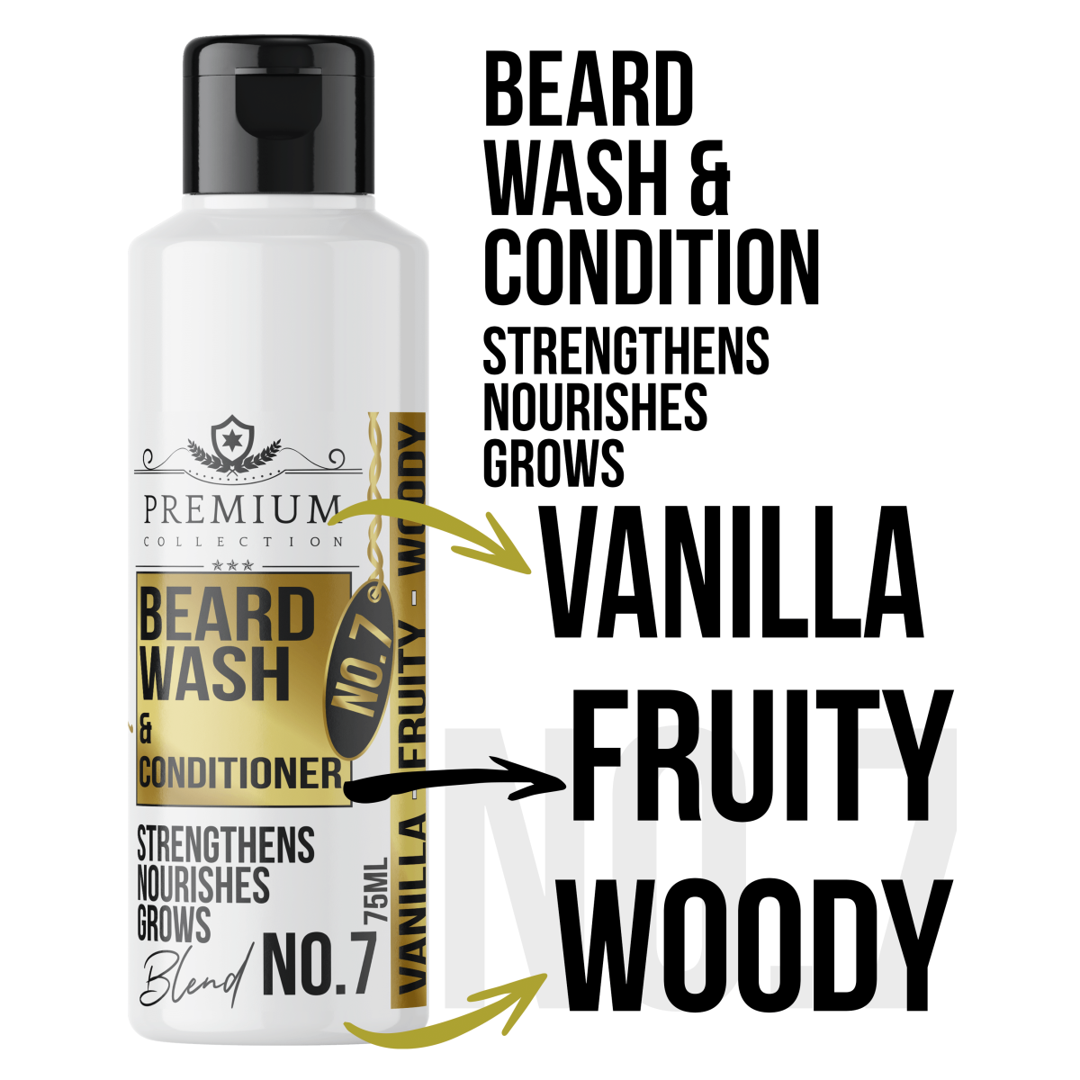 LIVFRAGRANCE Beard Wash & Conditioner Blend No.7 – Vanilla, Fruity & Woody Everyday Beard Care