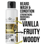 LIVFRAGRANCE Beard Wash & Conditioner Blend No.7 – Vanilla, Fruity & Woody Everyday Beard Care