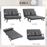 HOMCOM loveseat sofa bed in reclining sofa mode