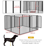 Steel Dog Crate Playpen with 8 Reshapeable Panels and 9 Ground Stakes – Indoor and Outdoor Pet Pen, Black