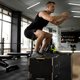 SPORTNOW 3-in-1 Wooden Plyometric Jump Box, 51/61/76cm Heights – Non-Slip Plyo Box for Home Gym Training, Black