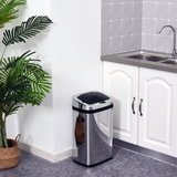HOMCOM 30L Automatic Sensor Kitchen Bin with Lid – Hands-Free Infrared Motion Bin, Silver