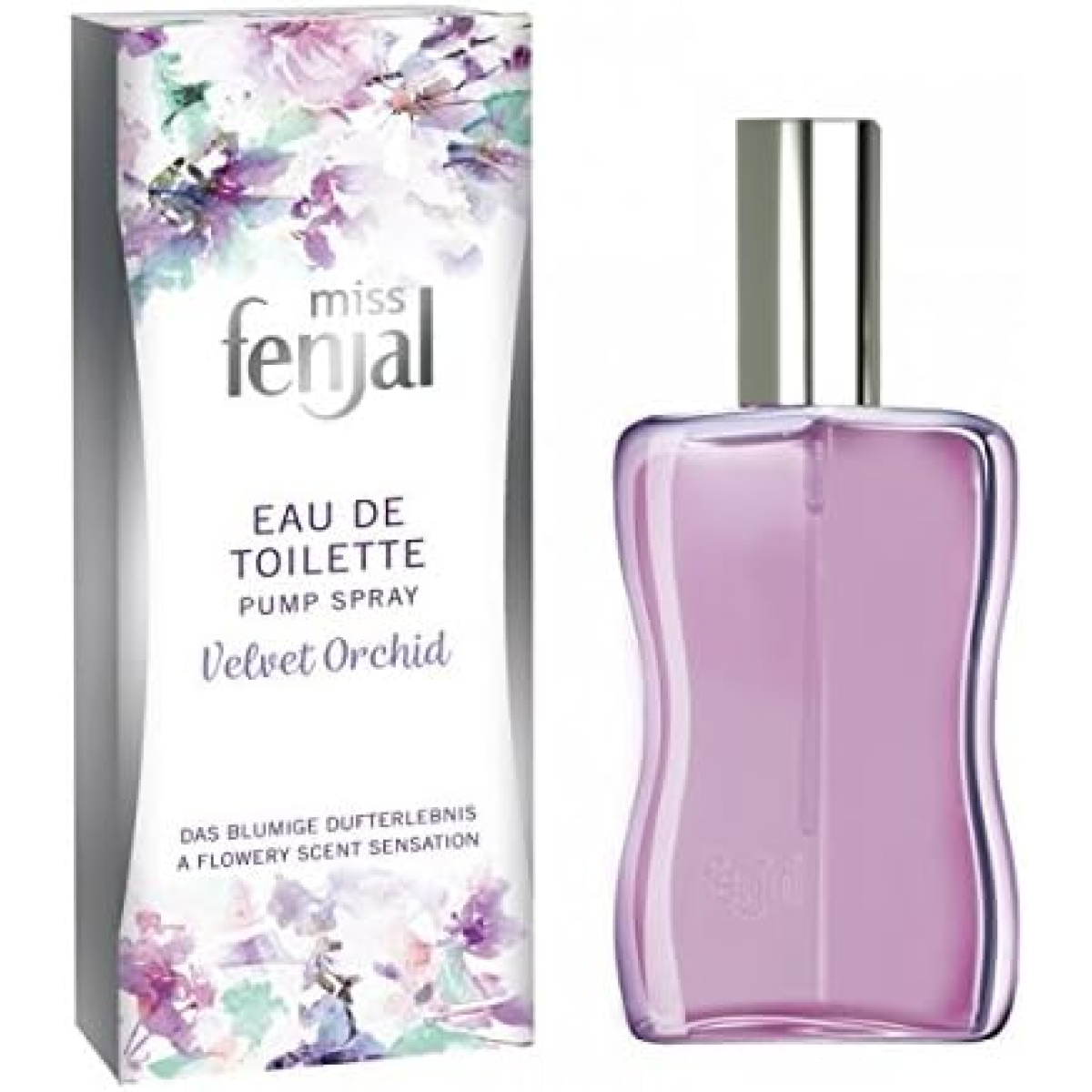 Miss Fenjal Velvet Orchid Pump Spray 50ml – Floral Women's Fragrance with Bergamot, Orchid, Vanilla & Musk