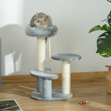 Pawhut Cat Tree with 2 Perches, Sisal Scratching Posts & Hanging Rope – Kitty Activity Play Centre
