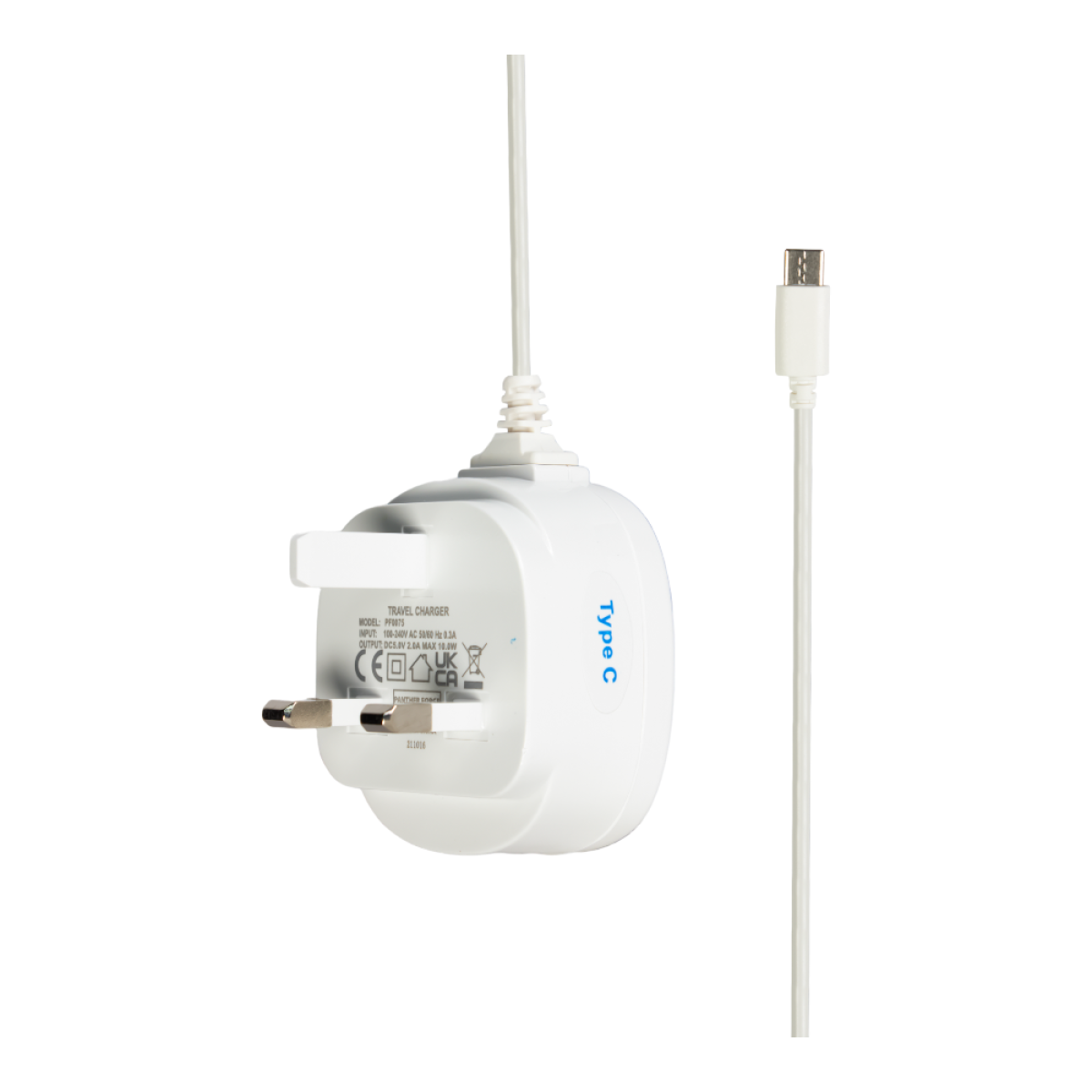 Panther Force 2A Mains Charger for Type-C Devices – Fast, Reliable Wall Charging